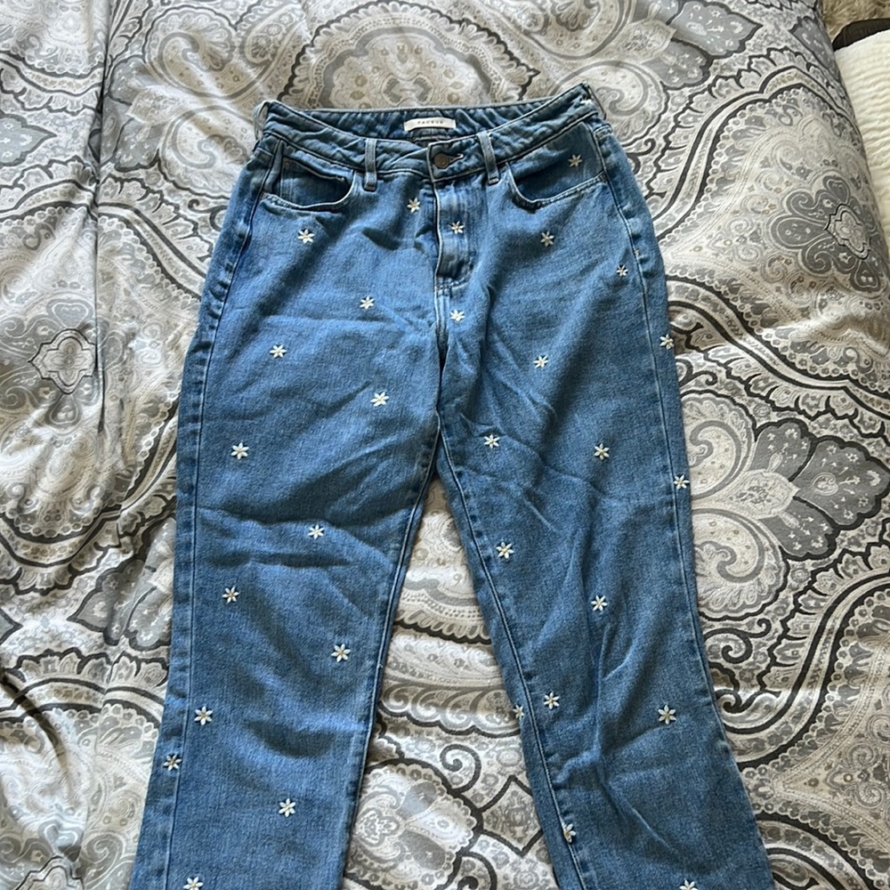 Pacsun flowered mom jeans